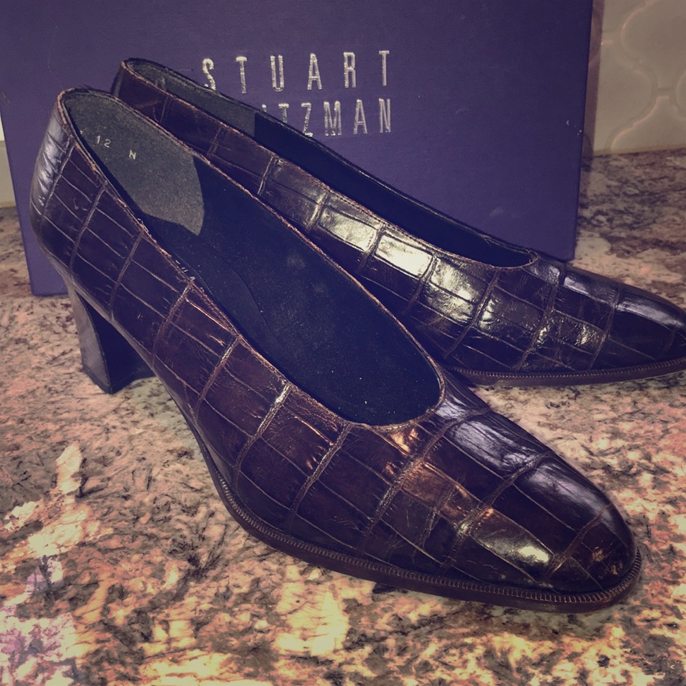 Stuart Weitzman brown leather heels 12